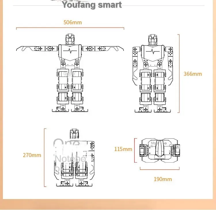 16 Dof Humanoid Robot with Servo and MP3 Dance Robot Singing Dancing Walking RoboSoul Educational Programmable Bionic Robot Kit