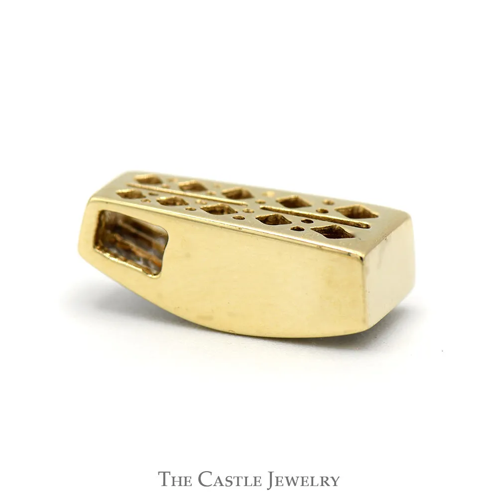 1cttw Princess Cut Invisiset Diamond Cluster Slide Pendant in 14k Yellow Gold