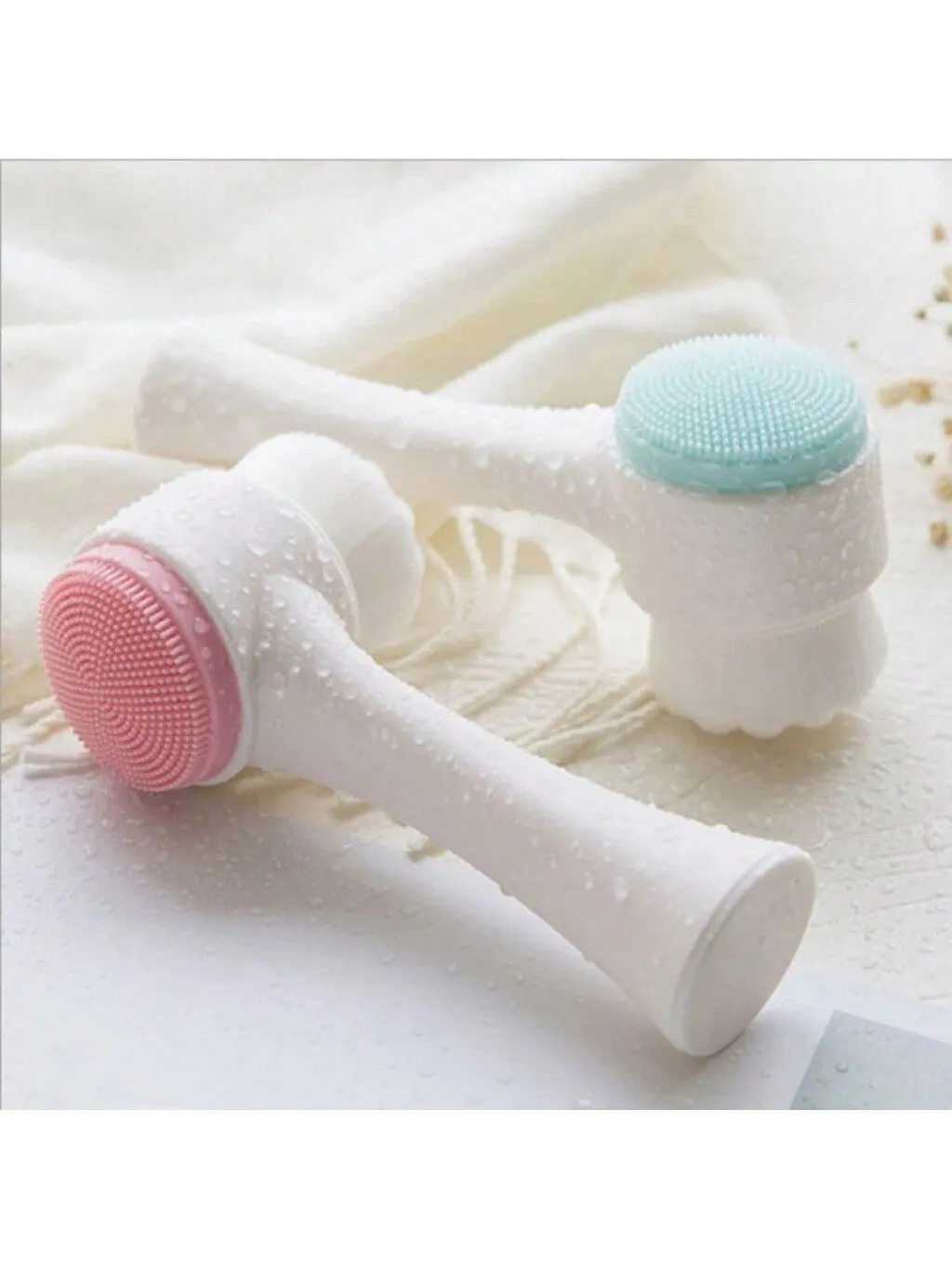 2 In 1 Face Cleansing Brush, 3d Silicone Facial Cleansing Brush,1pc Facial Cleansing Exfoliating Brush With Ultra Fine Soft Pore Deep Cleansing Silicone Double Side Face Wash Scrub Brush For Massaging, Skincare Makeup Removal