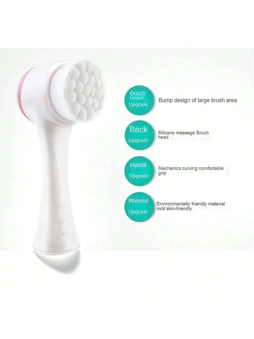 2 In 1 Face Cleansing Brush, 3d Silicone Facial Cleansing Brush,1pc Facial Cleansing Exfoliating Brush With Ultra Fine Soft Pore Deep Cleansing Silicone Double Side Face Wash Scrub Brush For Massaging, Skincare Makeup Removal