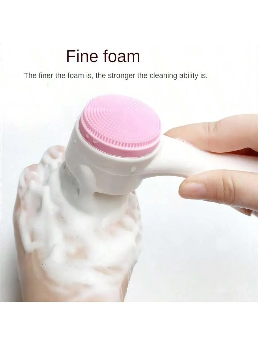 2 In 1 Face Cleansing Brush, 3d Silicone Facial Cleansing Brush,1pc Facial Cleansing Exfoliating Brush With Ultra Fine Soft Pore Deep Cleansing Silicone Double Side Face Wash Scrub Brush For Massaging, Skincare Makeup Removal