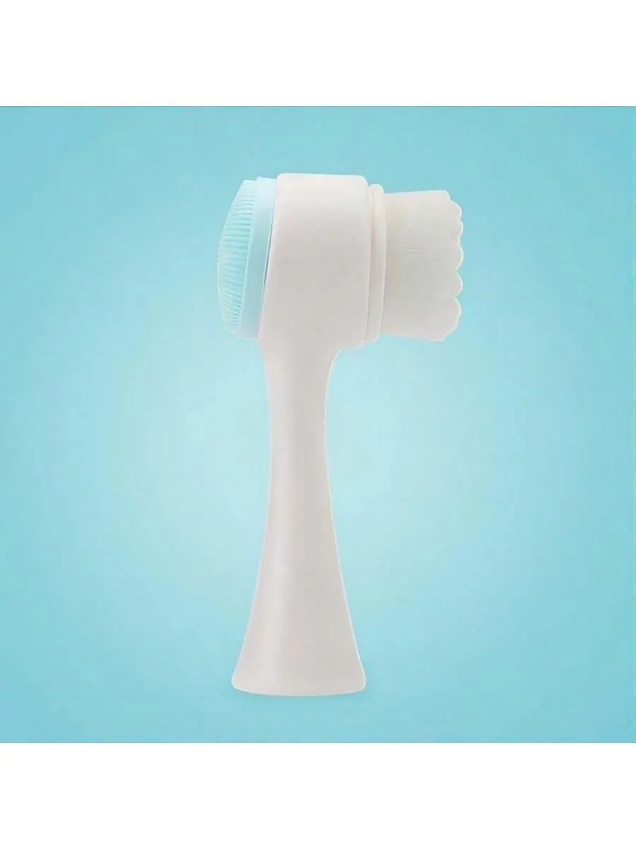 2 In 1 Face Cleansing Brush, 3d Silicone Facial Cleansing Brush,1pc Facial Cleansing Exfoliating Brush With Ultra Fine Soft Pore Deep Cleansing Silicone Double Side Face Wash Scrub Brush For Massaging, Skincare Makeup Removal