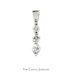 .20cttw 3 Stone Diamond Pendant in 10k White Gold