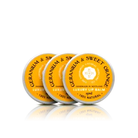 3 Geranium And Sweet Orange Luxury Lip Balms Pack