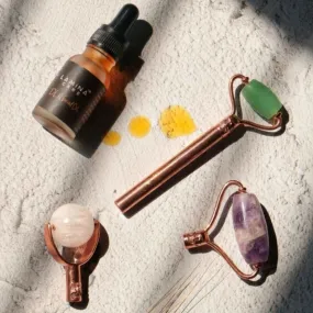 3 in 1 Facial Roller- Rose Quartz, Jade and Amethyst