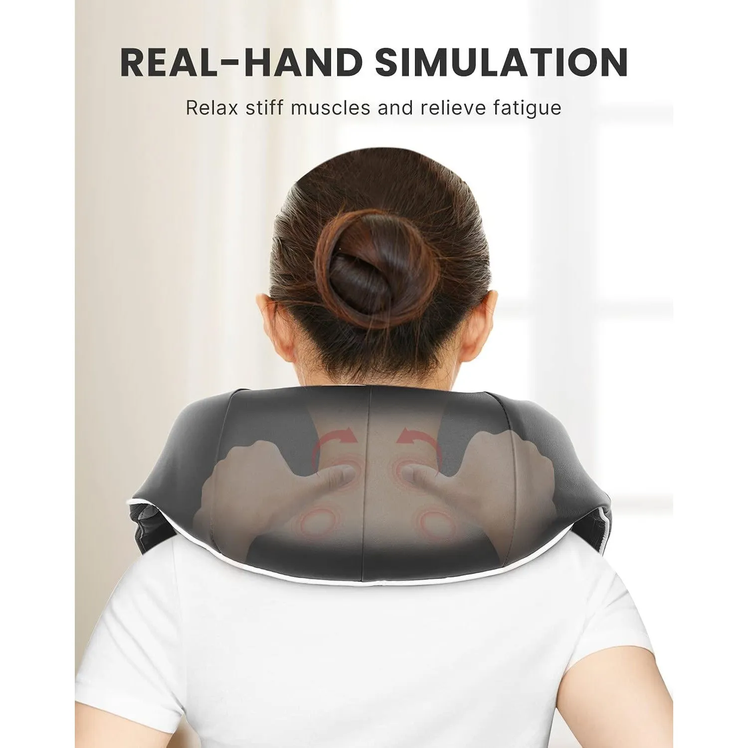3D Kneading Massage Pillow for Pain Relief on Shoulder Leg Calf Foot Full Body Muscles
