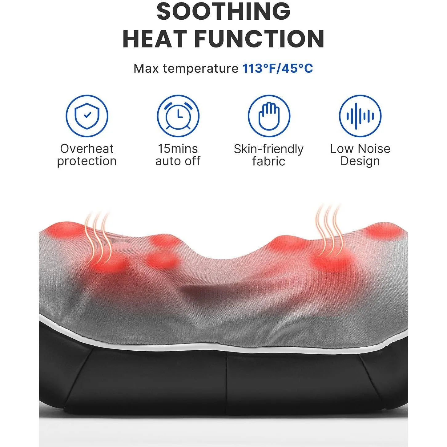 3D Kneading Massage Pillow for Pain Relief on Shoulder Leg Calf Foot Full Body Muscles