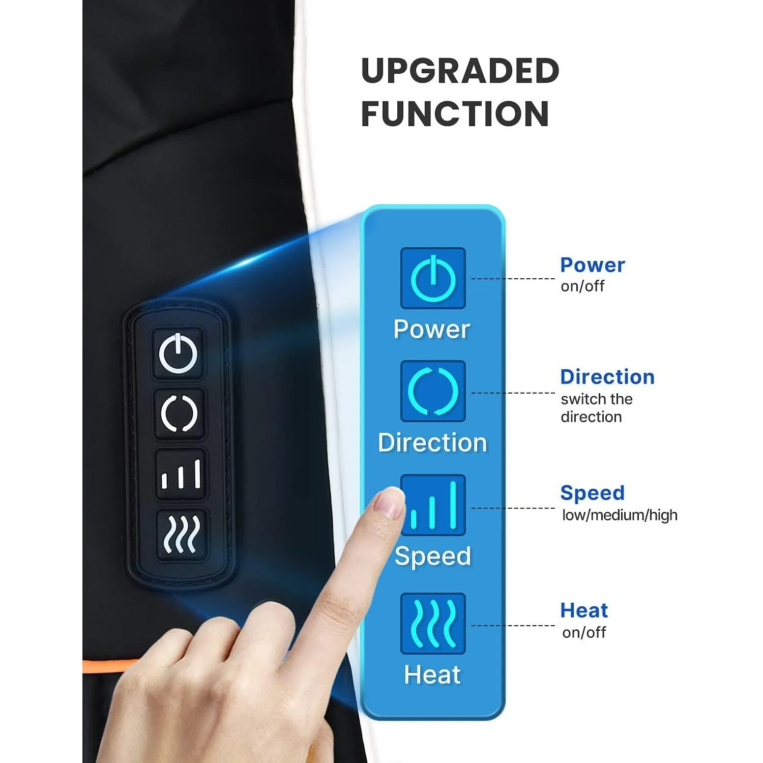 3D Kneading Massage Pillow for Pain Relief on Shoulder Leg Calf Foot Full Body Muscles