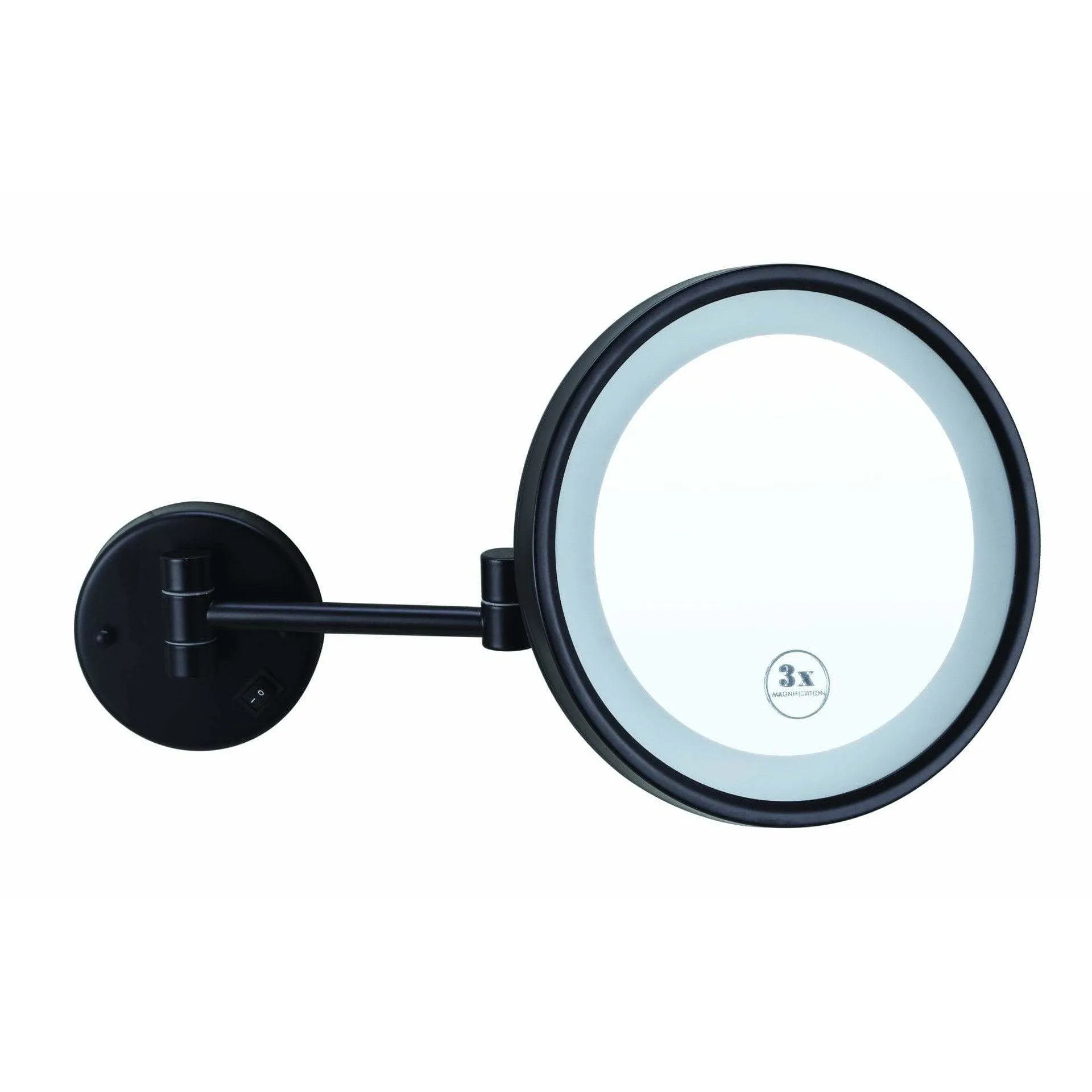 3x Magnification Backlit Mirror  – Matt Black