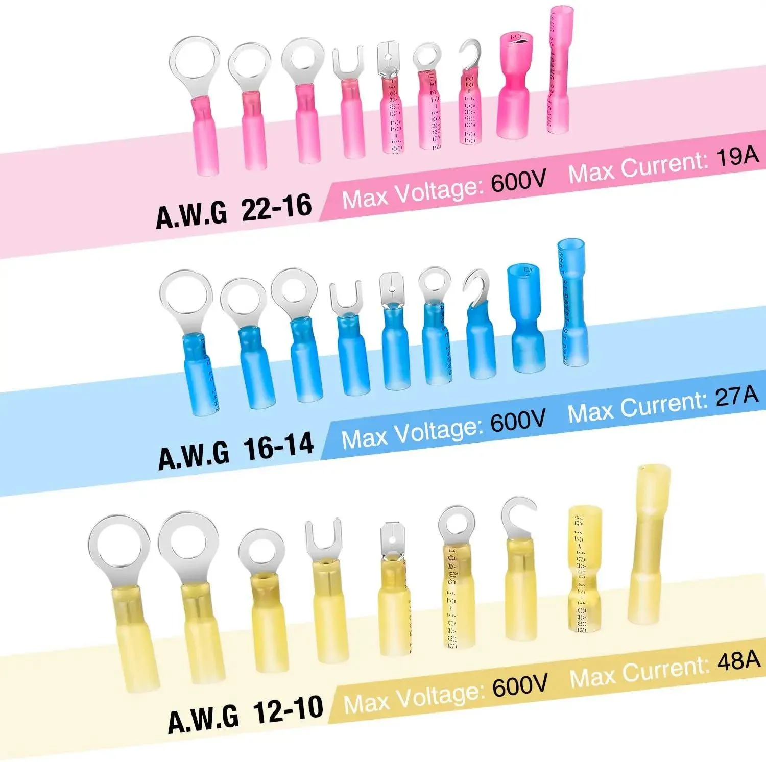540Pcs Heat Shrink Wire Connectors