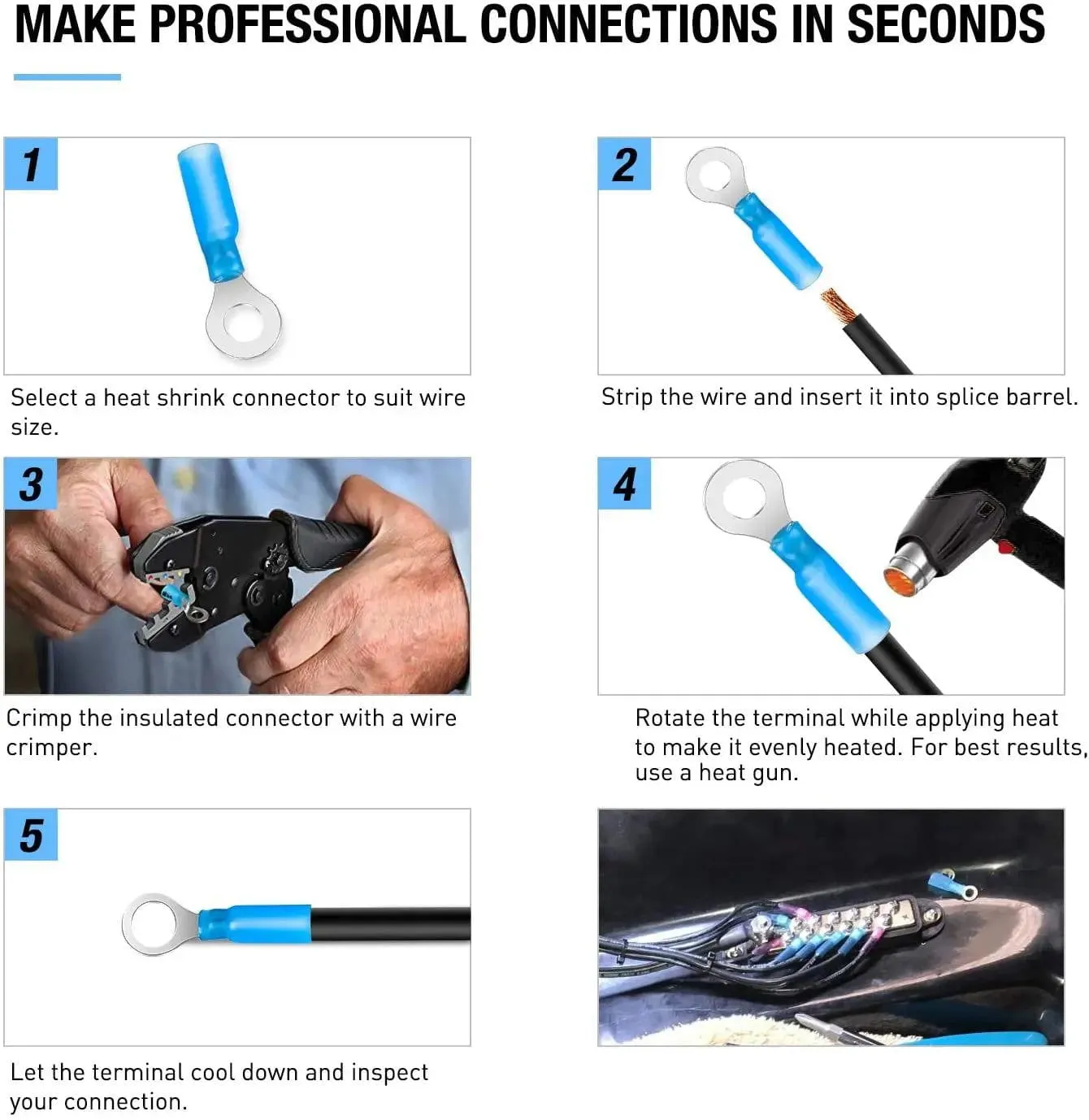540Pcs Heat Shrink Wire Connectors