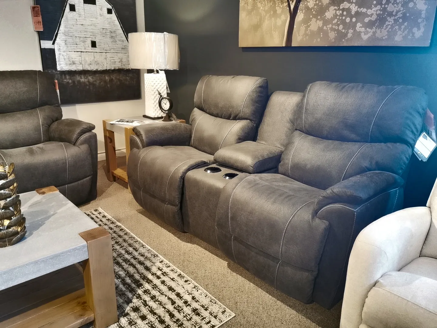 724 Trouper Reclining Loveseat with Console