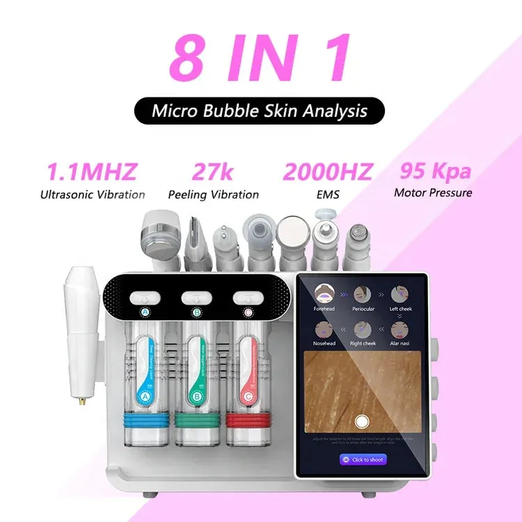 8-in-1 Professional Hydra Facial Machine - Oxygen Jet Hydration & Skin Cleansing