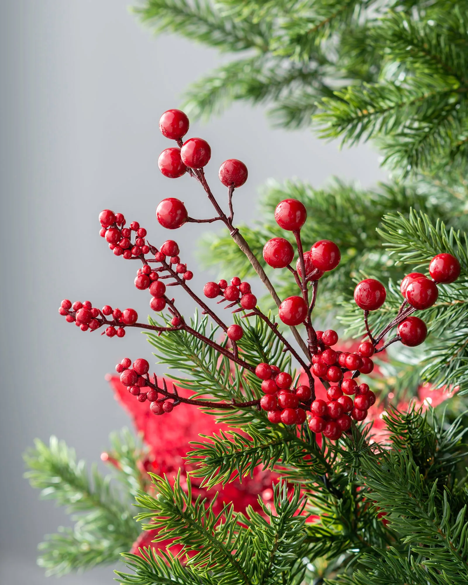Artificial Berries Tree Pick, Red, 30 cm
