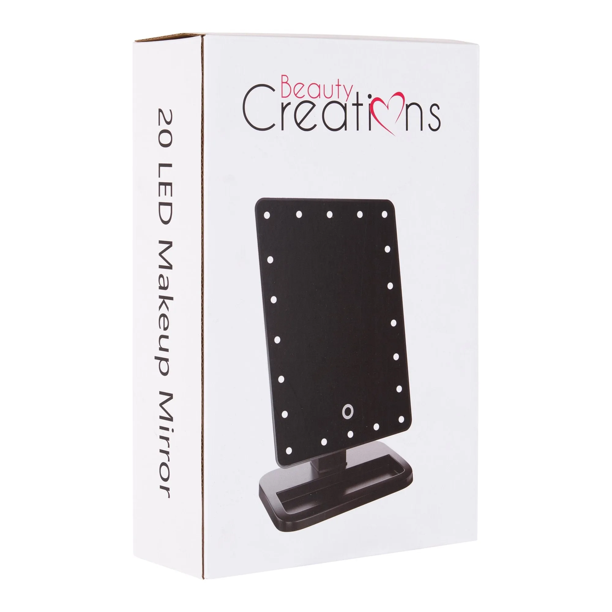 Black 20 LED Touch Small Mirror (4PC BULK PACK- $7.50 EACH)