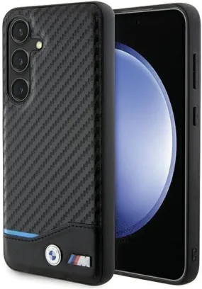 BMW Genuine Leather Carbon Case for Samsung Galaxy S24 6.2" Black - BMHCS24S22NBCK