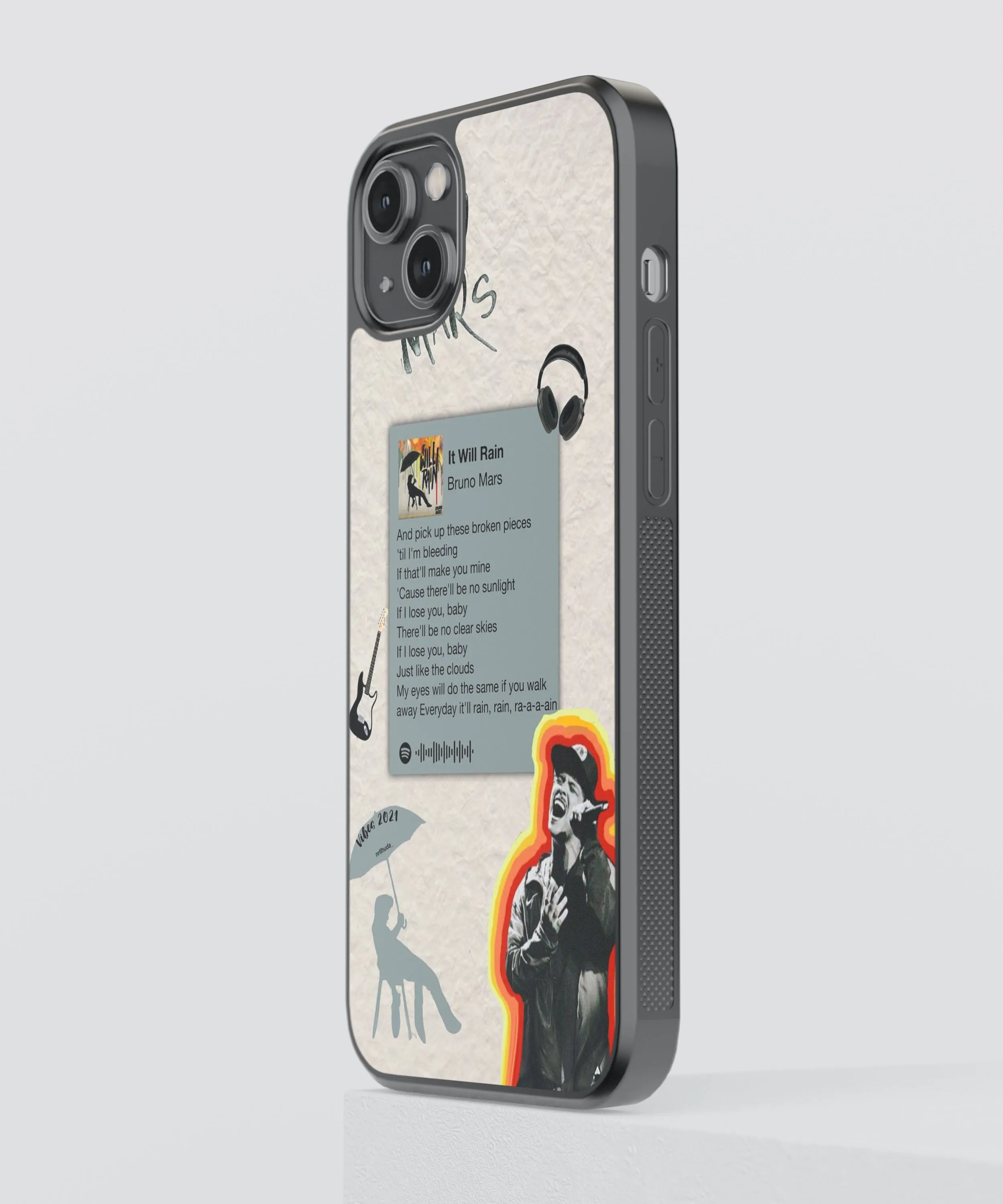 Bruno Mars It Will Rain Spotify Glass Phone Case Cover