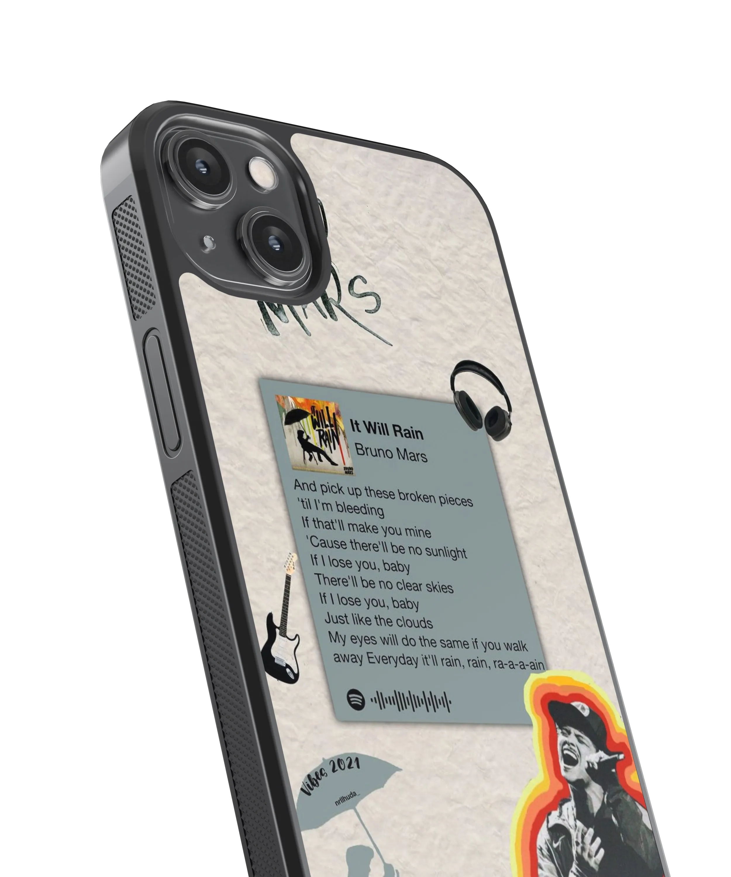 Bruno Mars It Will Rain Spotify Glass Phone Case Cover