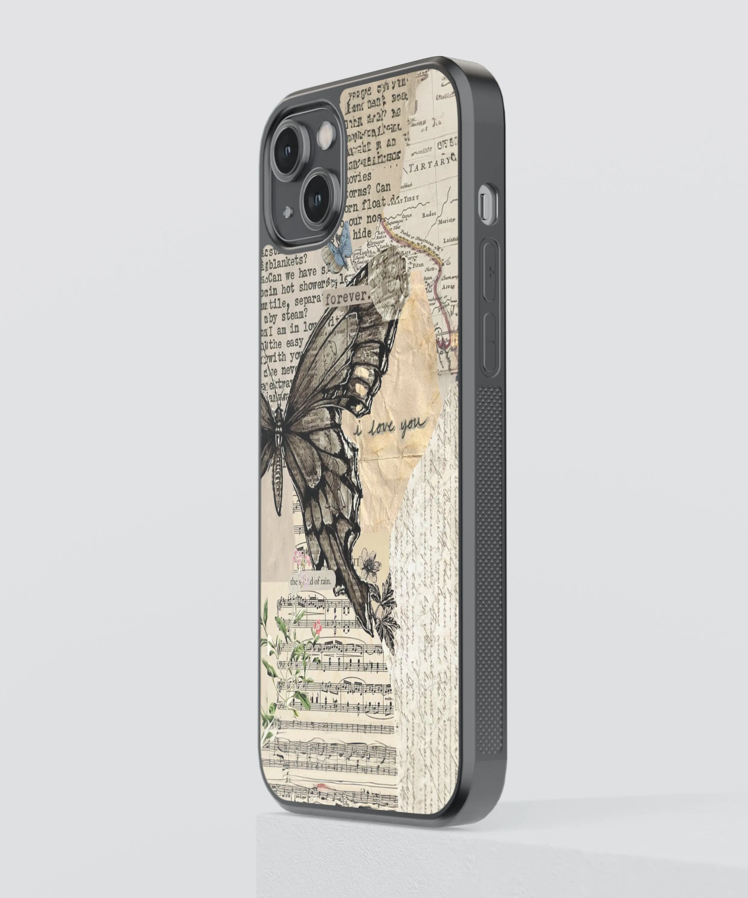 Butterfly Vintage Glass Phone Case Cover