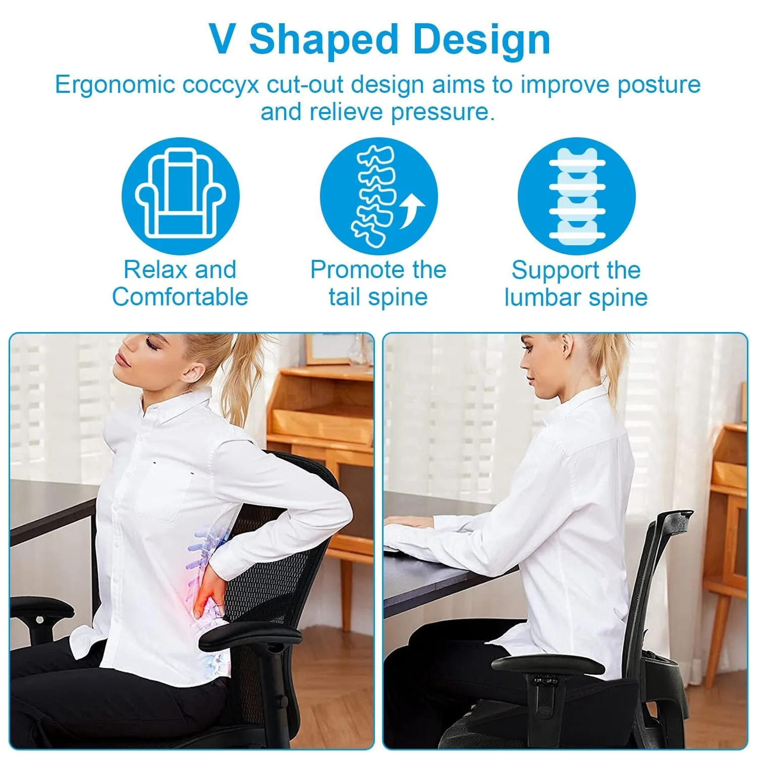 Chair Seat Cushion Car Memory Foam Pad