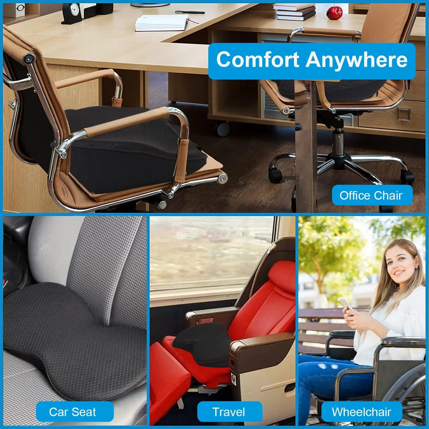 Chair Seat Cushion Car Memory Foam Pad