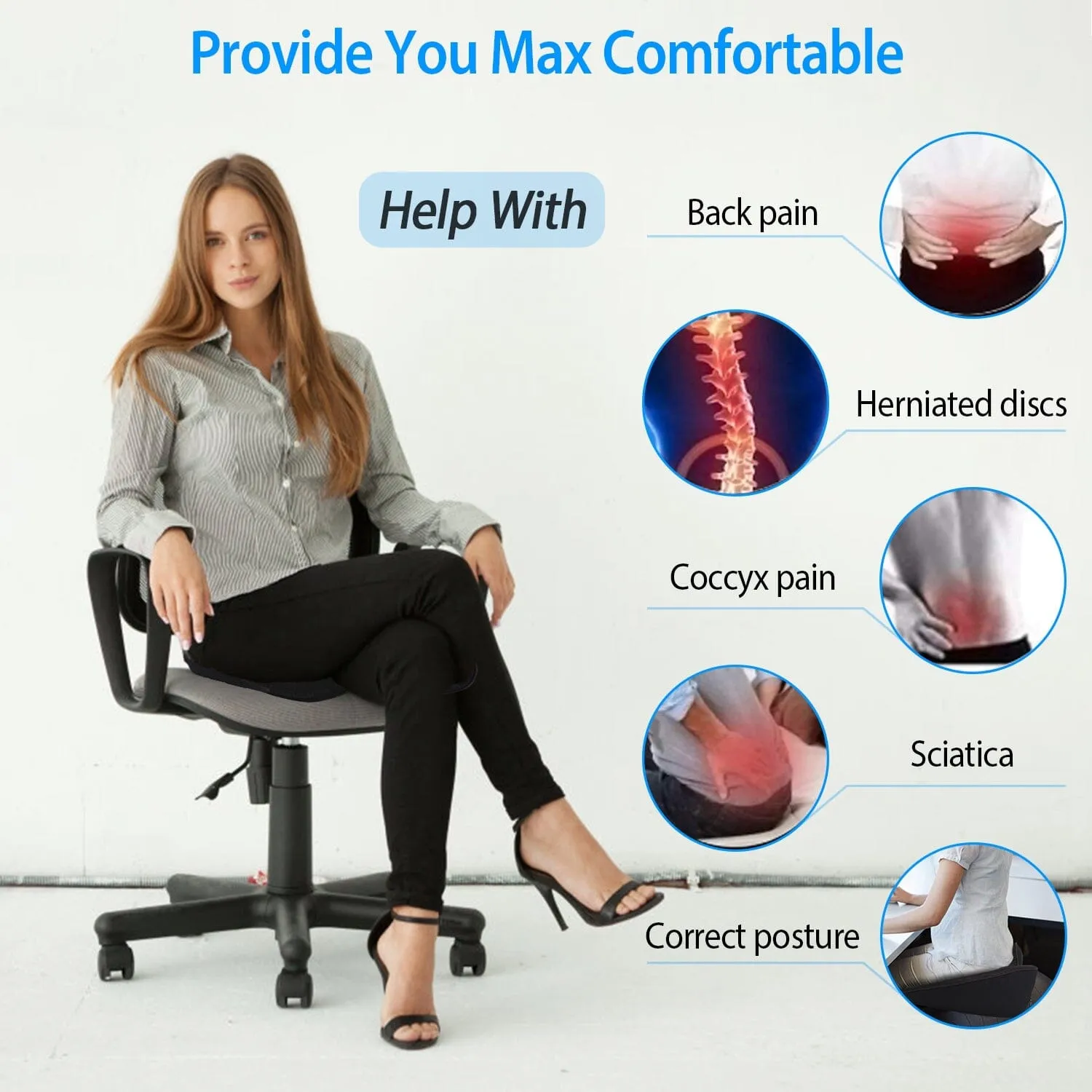 Chair Seat Cushion Car Memory Foam Pad