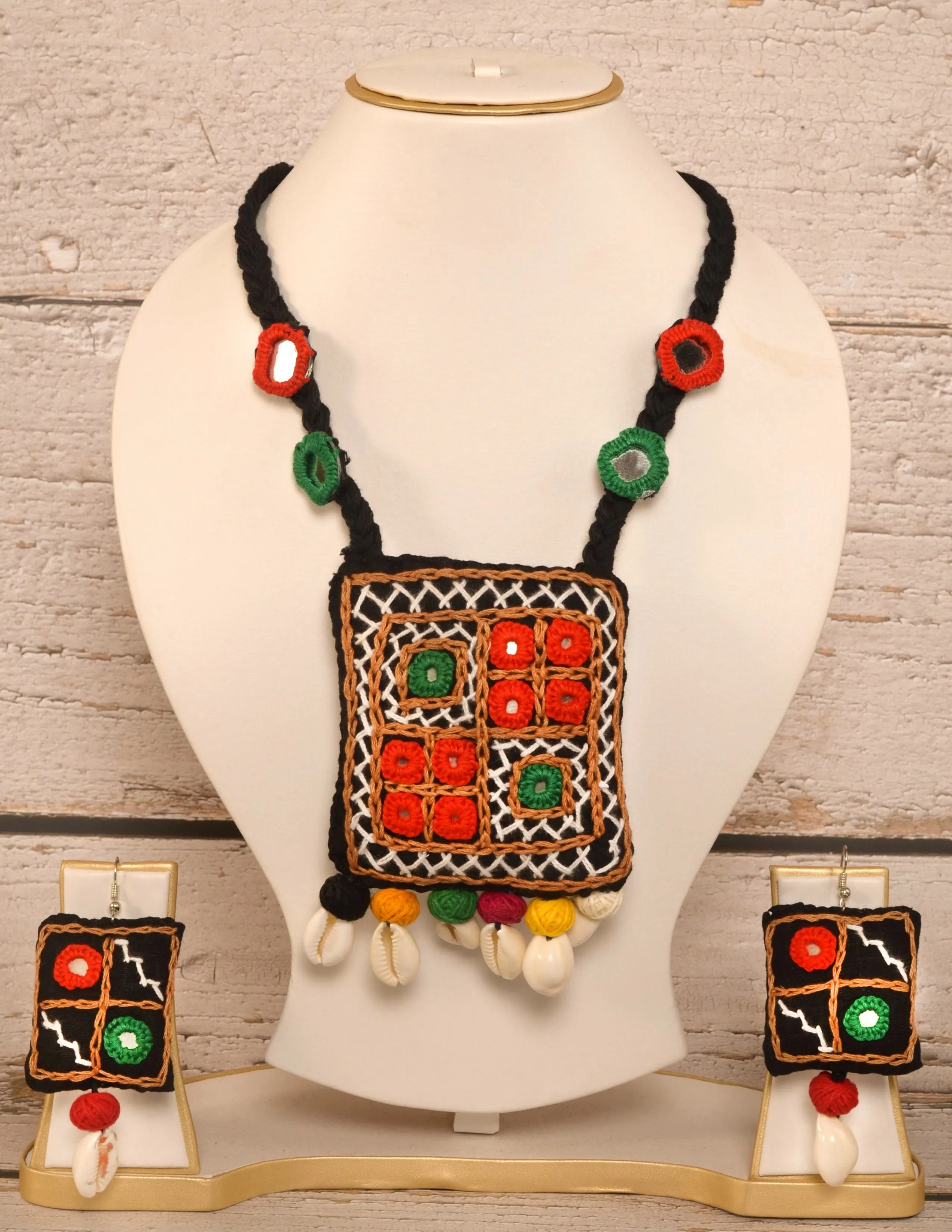 Chandraja Mirror work Necklace & Earrings  set