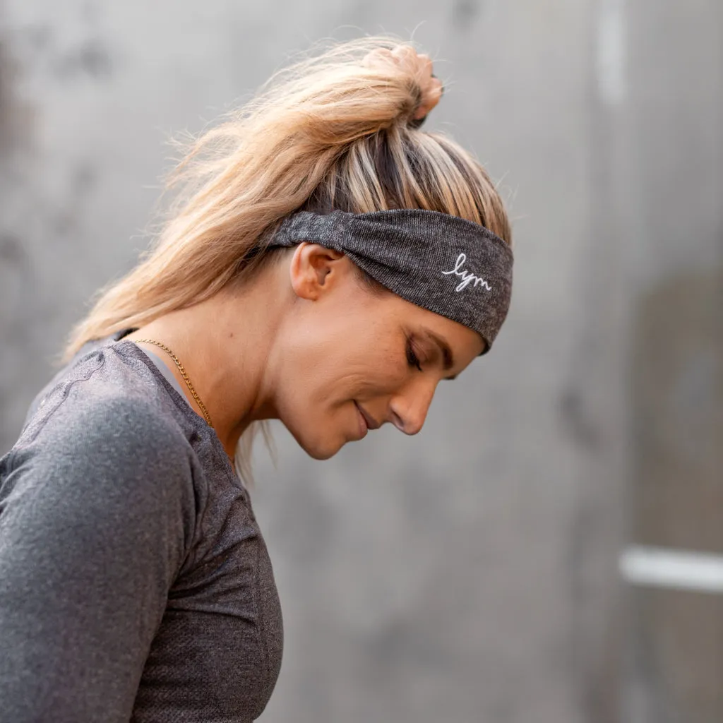 Dark Charcoal and Light Gray Speckled Hero Headband