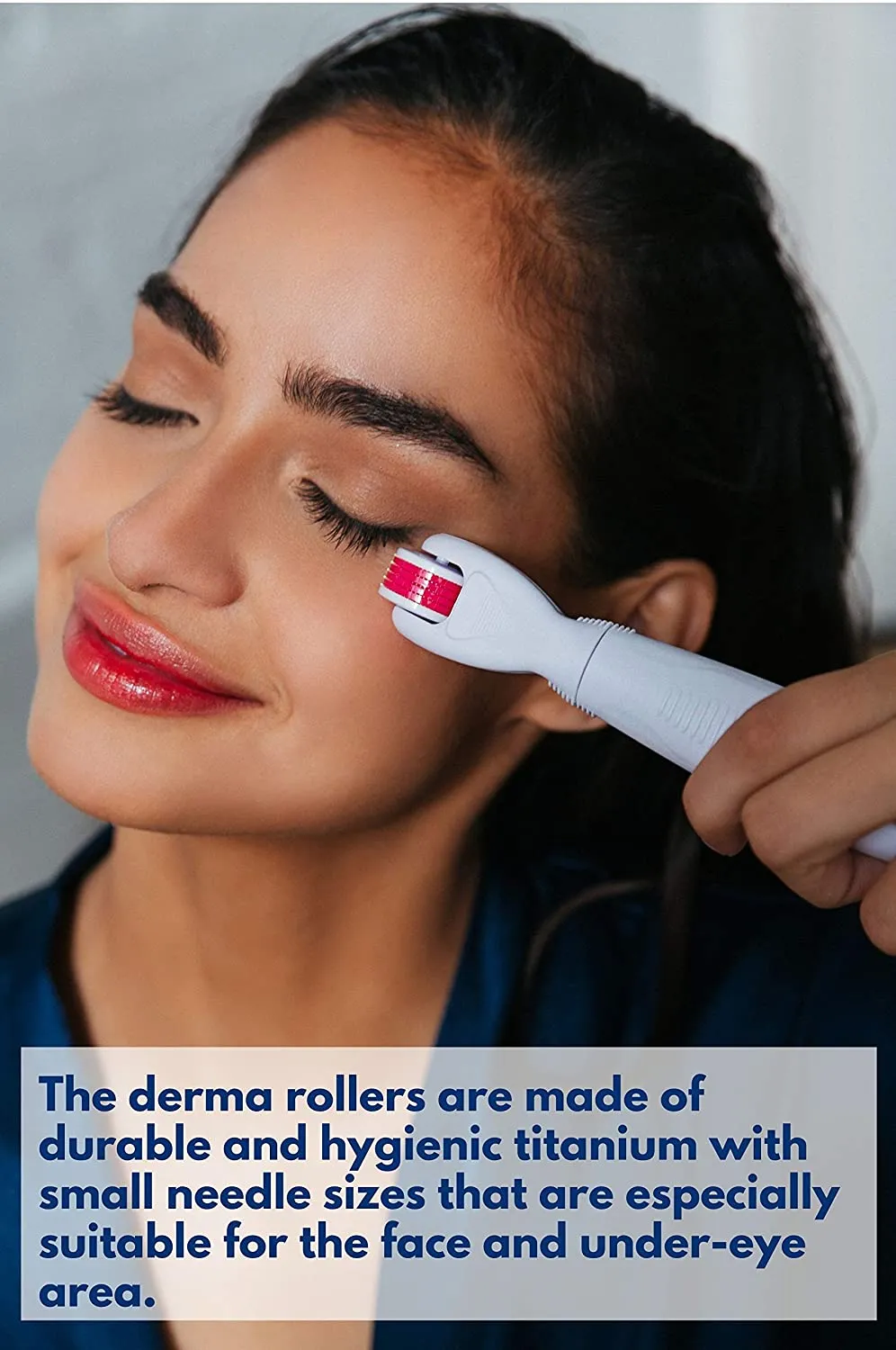 Derma Roller Kit 6 in 1 for Microneedling Face and Body, Titanium Needles 0.20, 0.25, 0.3mm length, Microneedle Roller for Home Use, Face Roller, Microdermabrasion, Safe for Beginners, Cosmetics