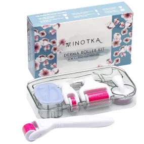 Derma Roller Kit 6 in 1 for Microneedling Face and Body, Titanium Needles 0.20, 0.25, 0.3mm length, Microneedle Roller for Home Use, Face Roller, Microdermabrasion, Safe for Beginners, Cosmetics