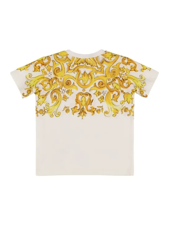 Dolce&amp;Gabbana   Maiolica print cotton jersey t-shirt 
