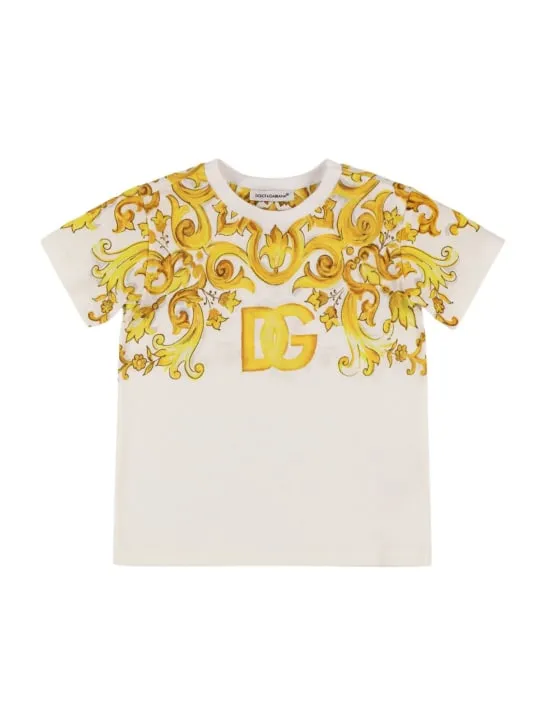 Dolce&amp;Gabbana   Maiolica print cotton jersey t-shirt 
