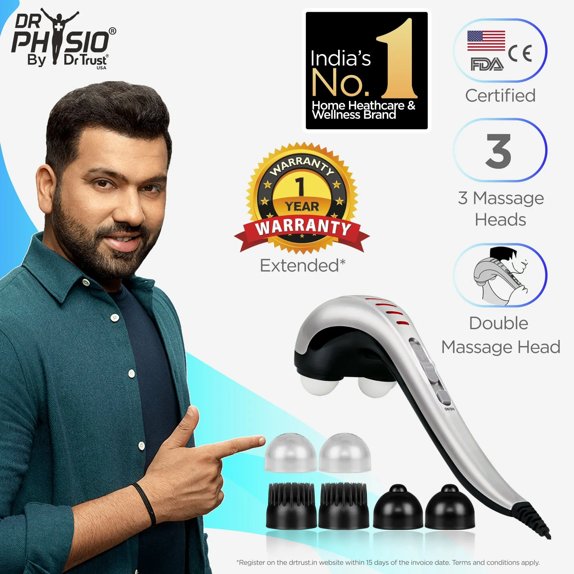 Dr Physio USA Double Head Body Massager Machine 1010