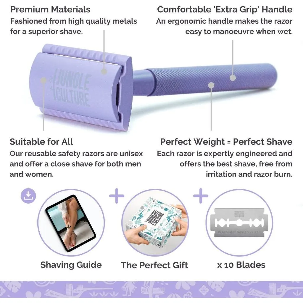 Eco-Friendly Safety Razors With 10x Razor Blades - Ethical Shaving