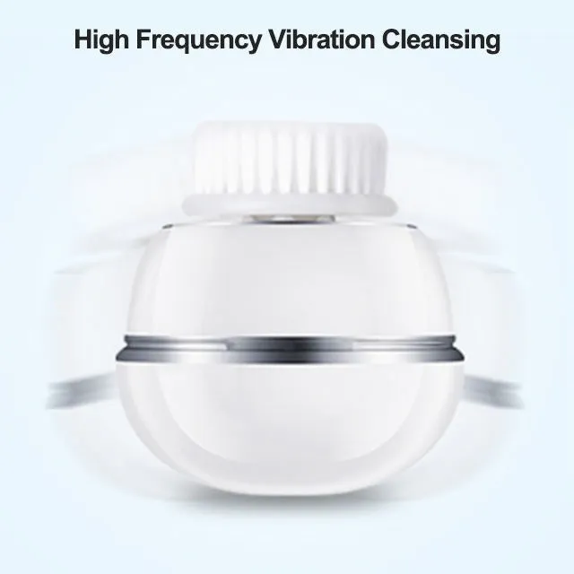 Electric Rechargeable Sonic Scrubber Silicone Facial Cleansing Brush For Face Cleaning Skin Pore Shrinking(Bulk 3 Sets)