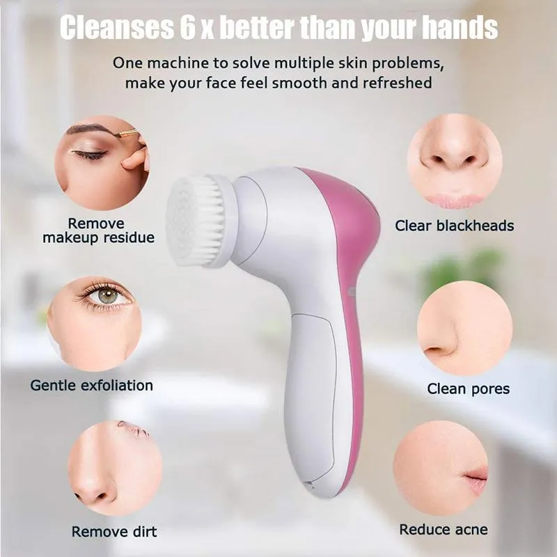 Face Massage Cleansing Brush 5 Pcs Set