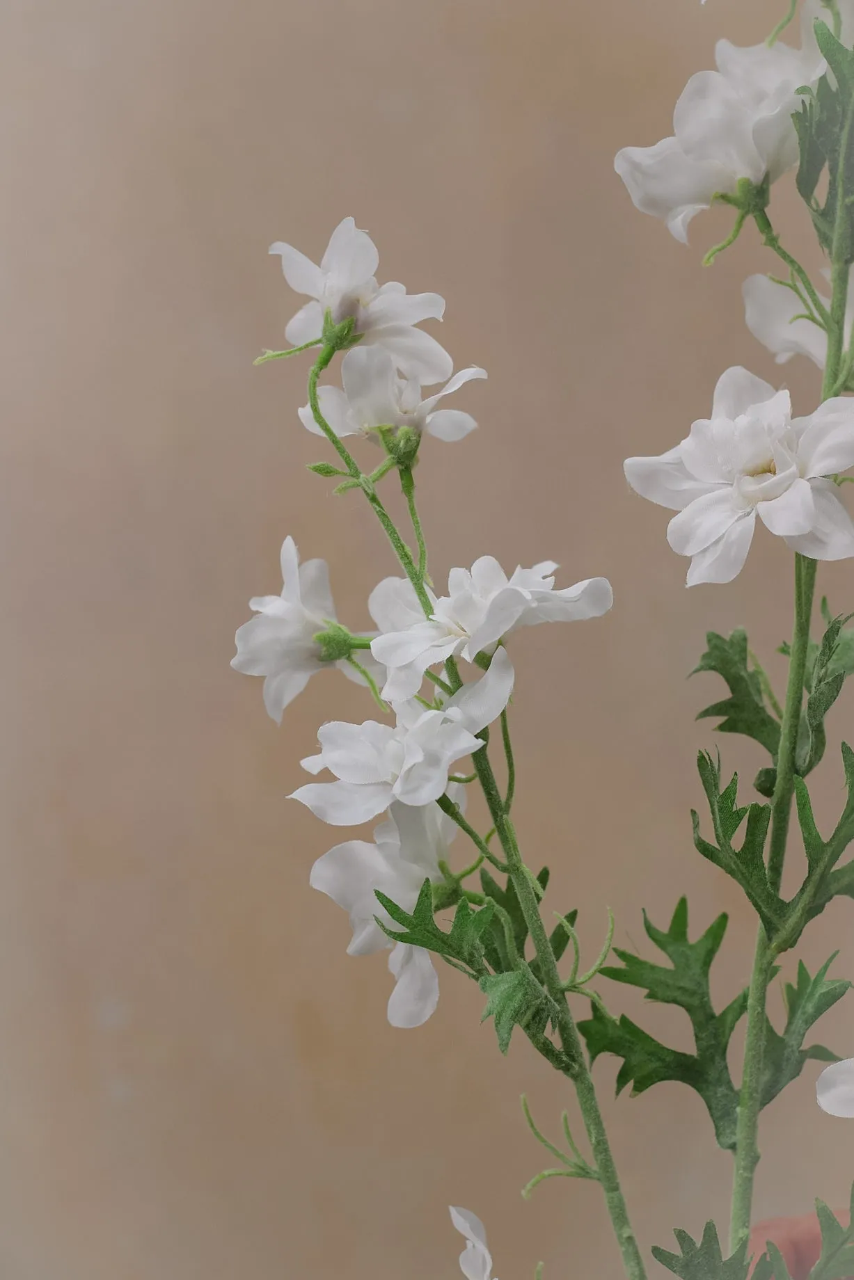 Faux White Wild Delphinium Spray