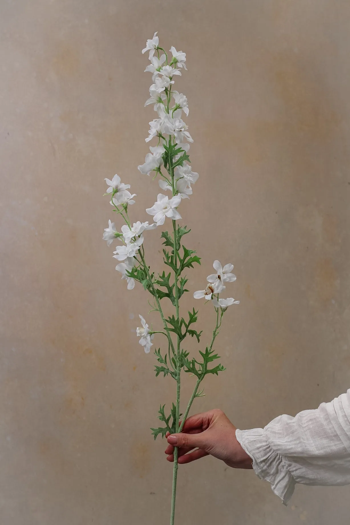 Faux White Wild Delphinium Spray