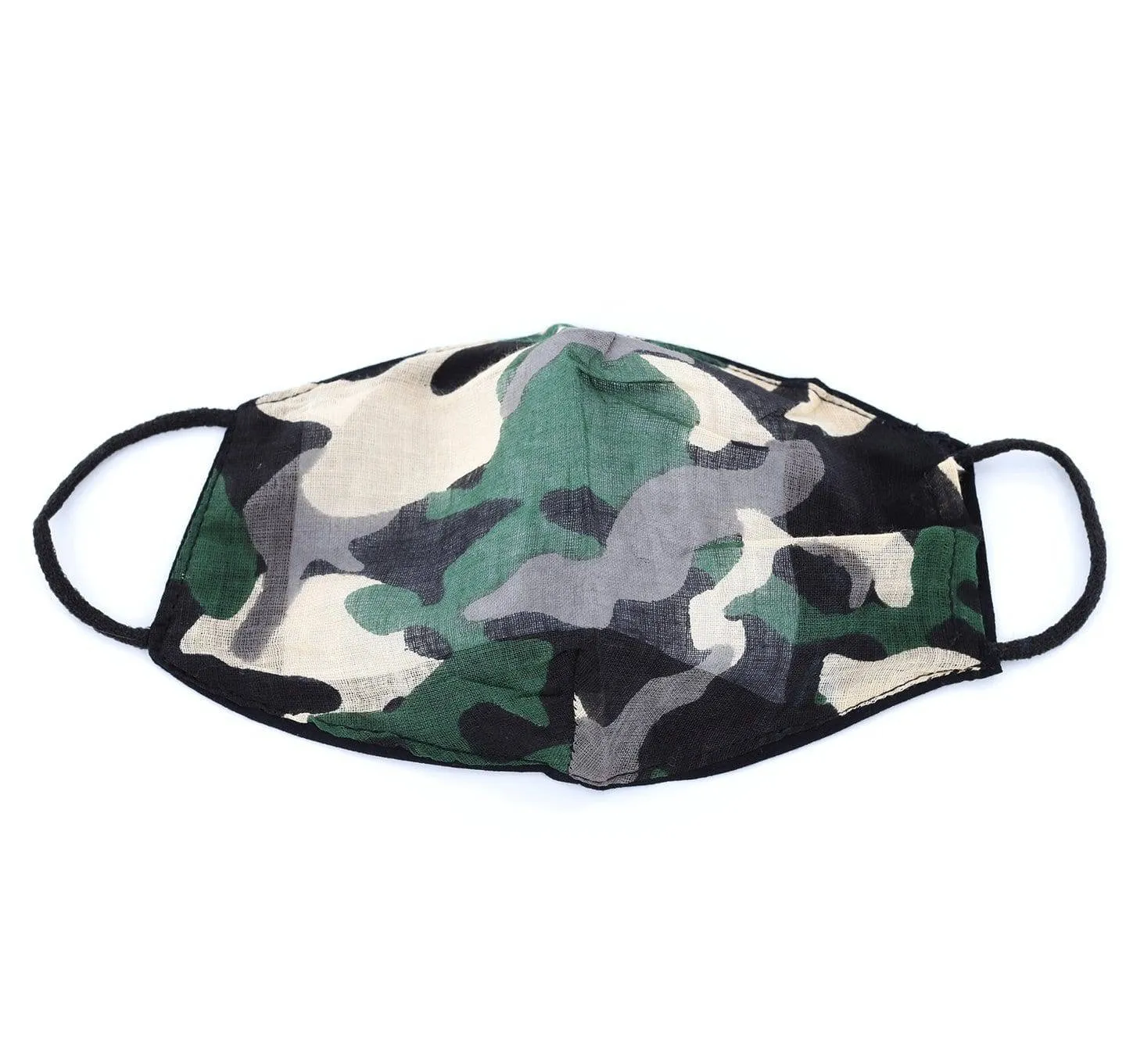 Green/Black Camo Print Face Mask