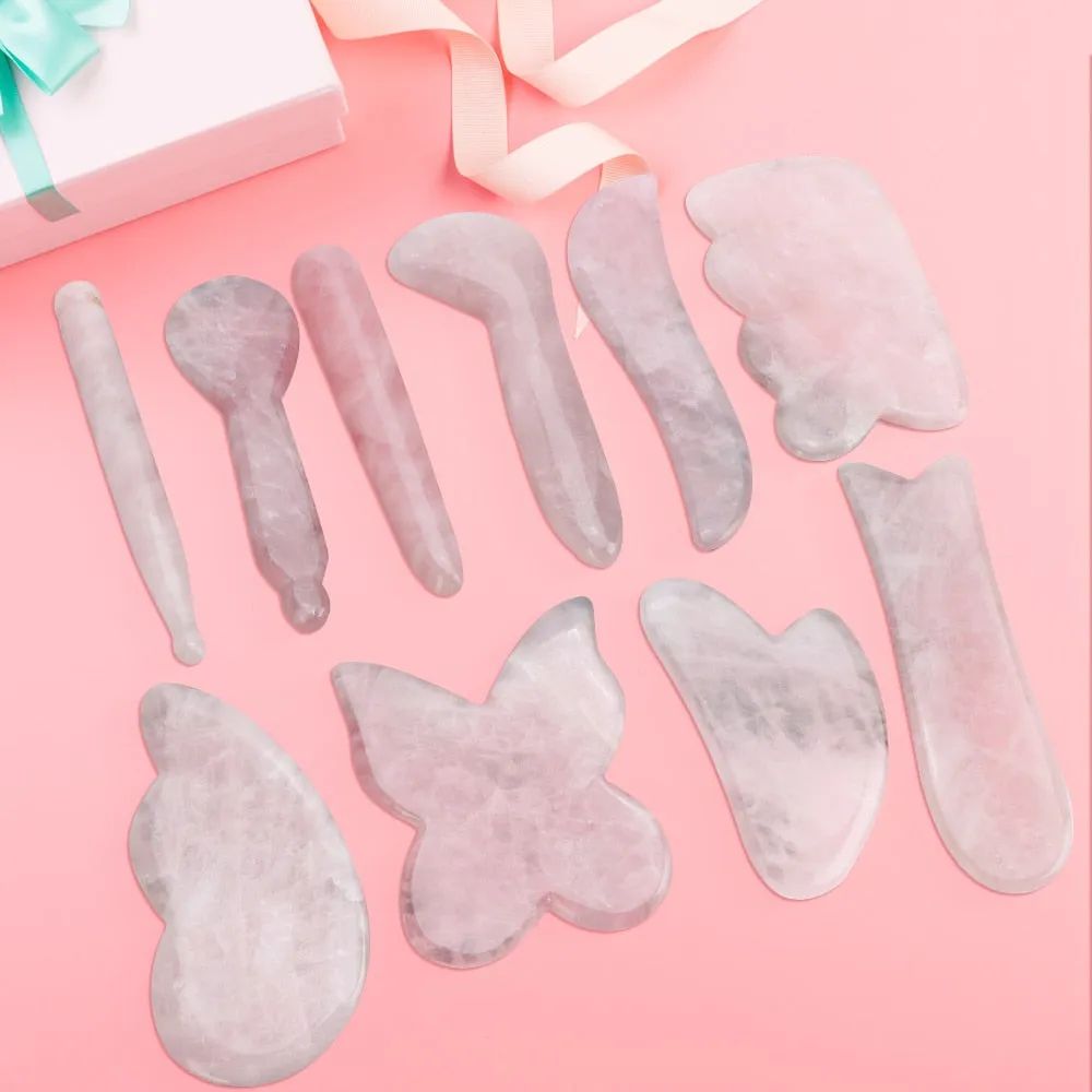 GUA SHA Natural Face Scraper Massager Jade Stone Roller