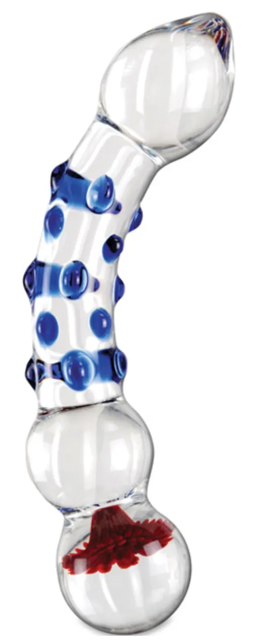Icicles No 18 Dildo Glass (Blue/Red)