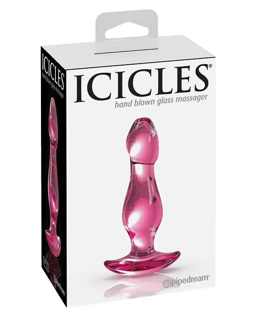 Icicles No 73 Beaded Glass Anal Plug - Pink