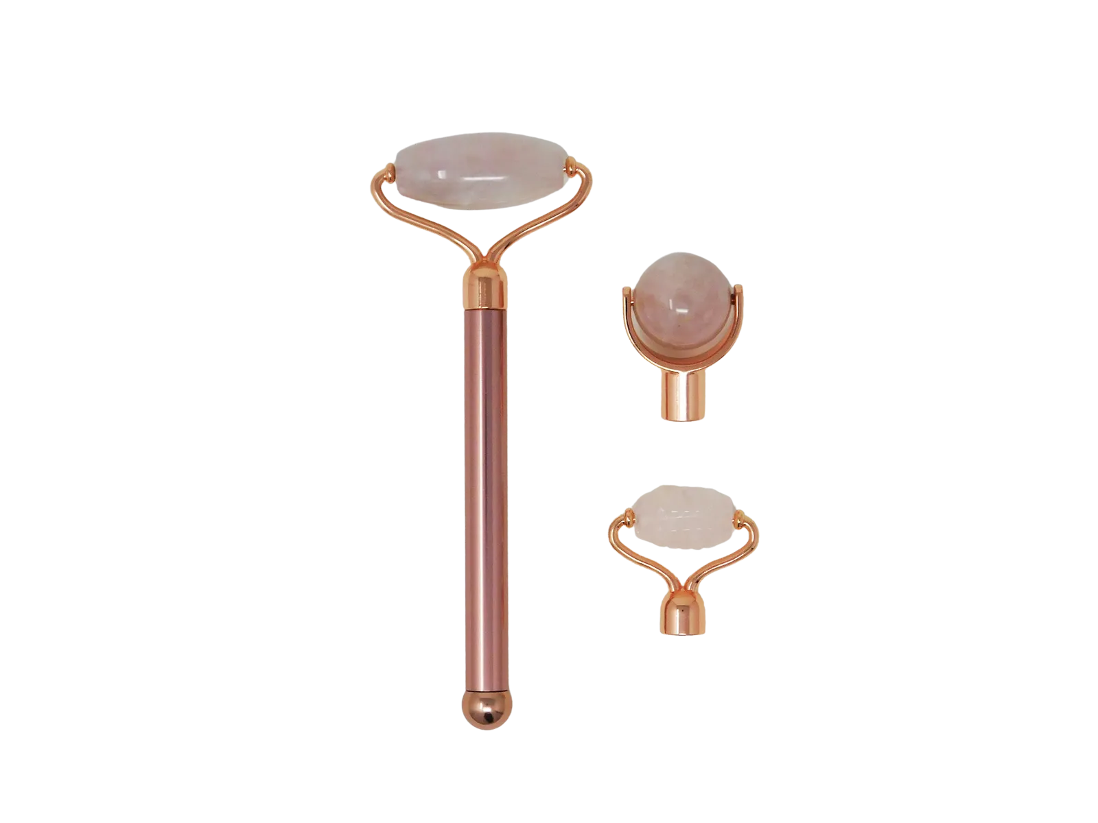 Interchangeable Heads Rose Quartz Roller Set