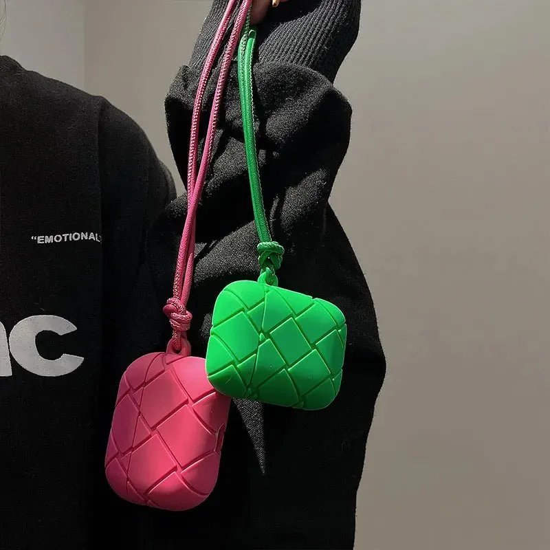 Kawaii Sillicone AirPods Case (Green & Pink)