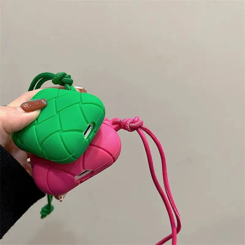 Kawaii Sillicone AirPods Case (Green & Pink)