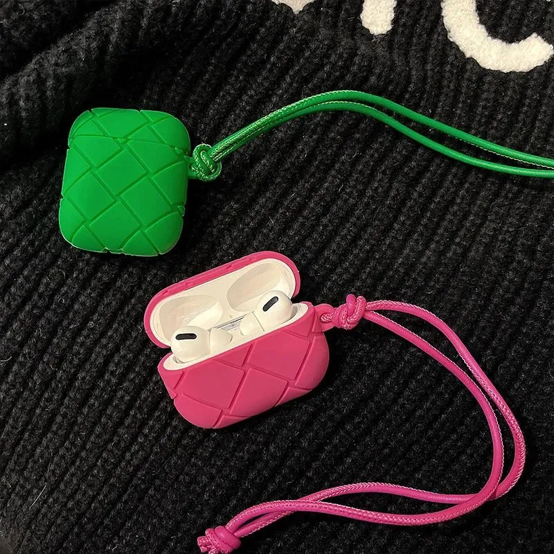 Kawaii Sillicone AirPods Case (Green & Pink)