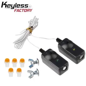 KeylessFactory - Garage Door Safety Sensor Beam Eyes - 1 Door Kit - 2 Safety Sensors - Compatible with Sears Chamberlain Craftsman