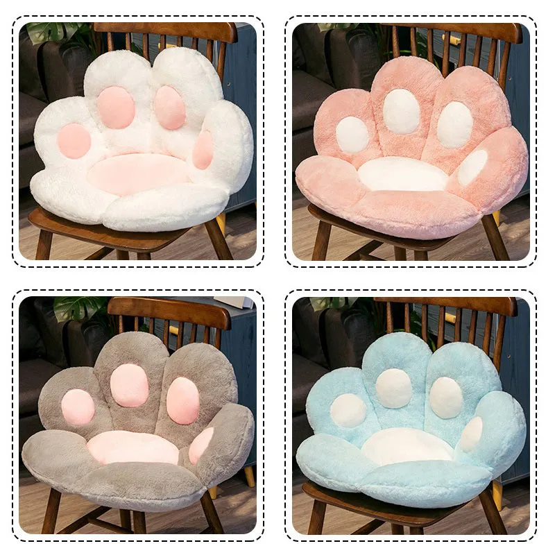 Lazy Sofa Plush Chair Cushion Cute Cat Paw Cozy Warm Seat Pillow