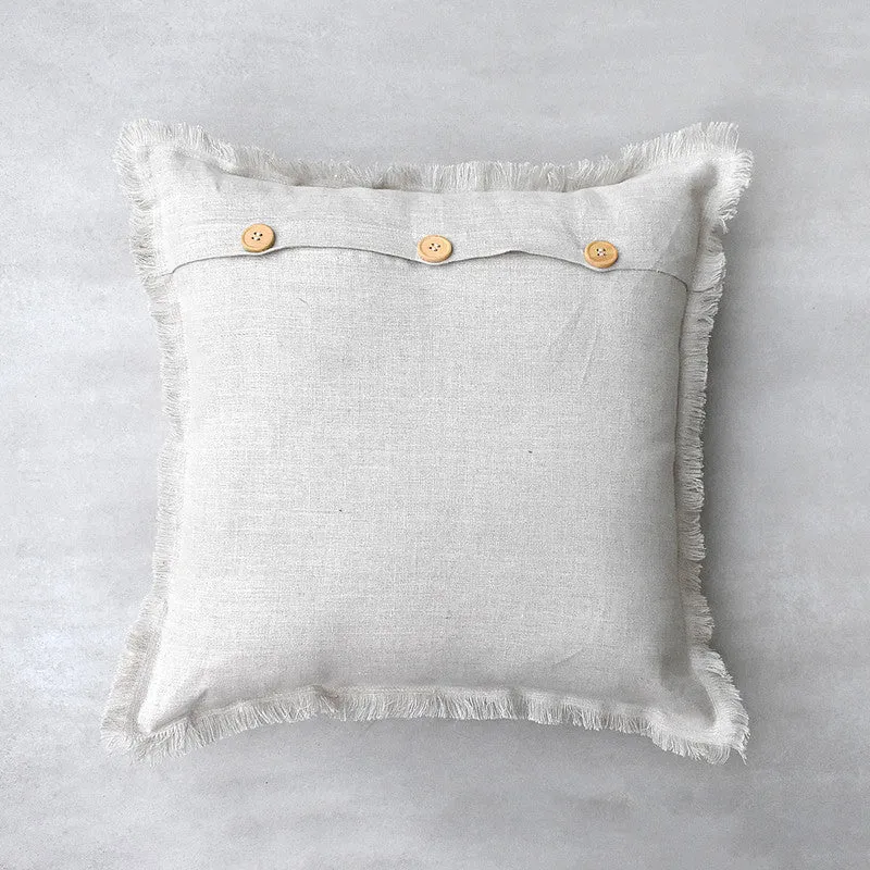 Linen Cushion | Fringe Luxe | Ivory