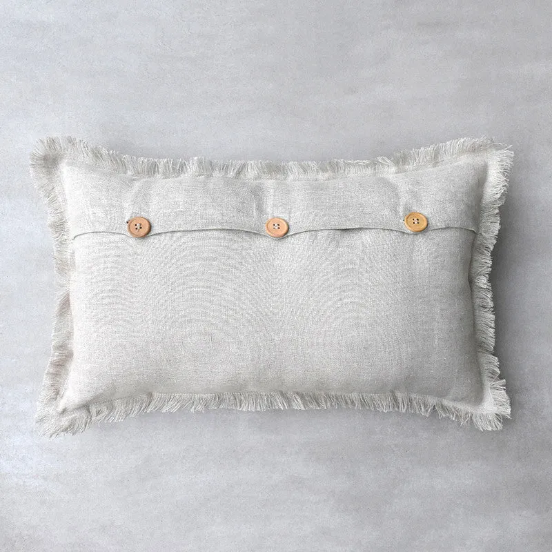 Linen Cushion | Fringe Luxe | Ivory